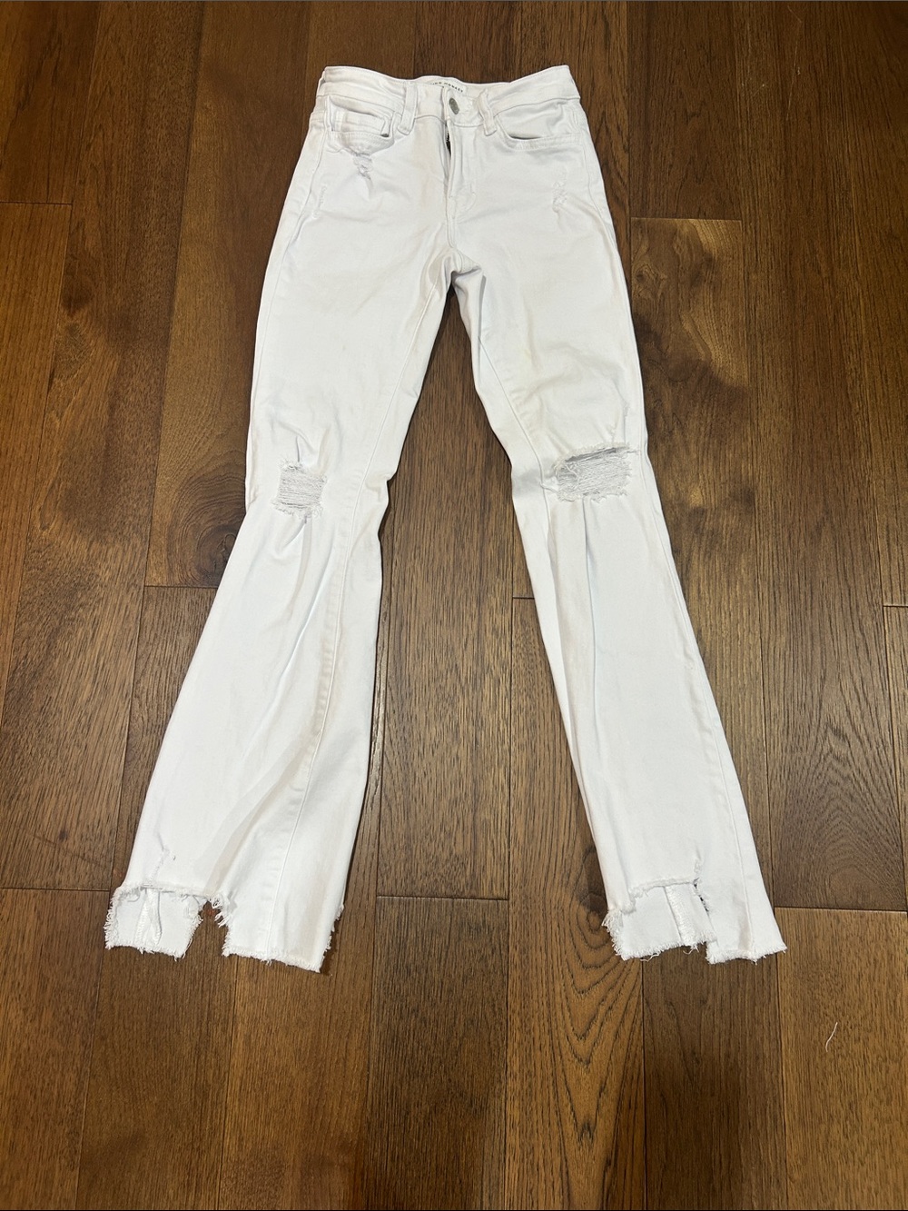 Flying Monkey White Distressed Flare Jeans
